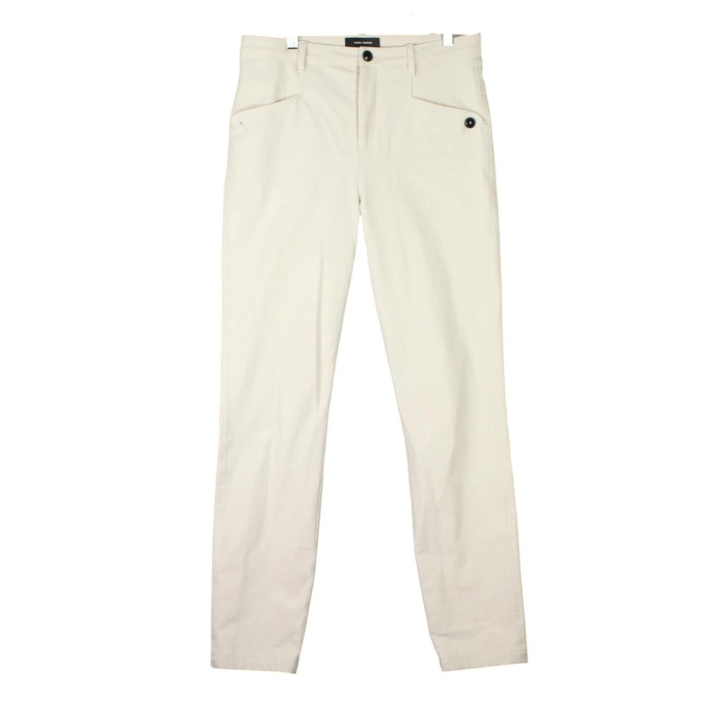 ISABEL MARANT Women Pants Ivory Straight Leg Jeans 40(30x29) Casual